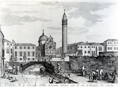 View of San Giorgio dei Greci and the Flanginian School, Venice by Italian School